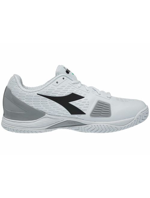 Diadora Men`s Speed Blushield 3 AG Tennis Shoes White and Silver ()