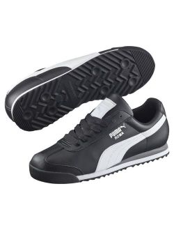 men's roma basic fashion sneaker, black/white/silver - 9 d(m) us