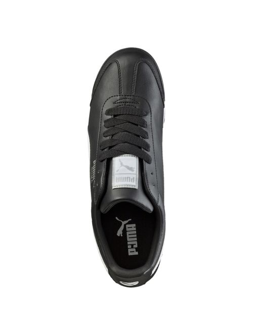 puma men's roma basic fashion sneaker, black/white/silver - 9 d(m) us