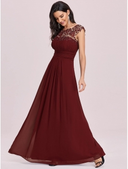 Womens Vintage Floral Lacey Prom Dresses for Women 99933 Burgundy US4