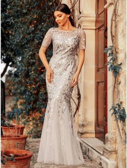 Womens Fitted Mother of the Groom Dresses for Women 07707 Sliver US8