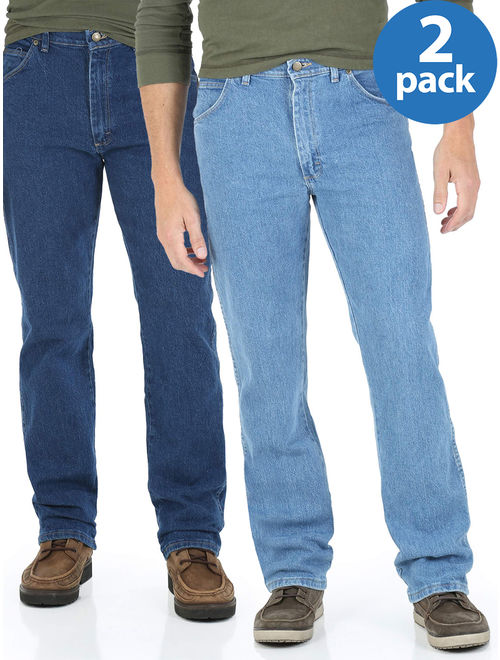 Wrangler Mens Regular Fit Jean with Comfort Flex Waistband 2-Pack