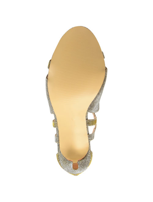 Brinley Co. Women's Glitter Open-toe Cut-out Caged Heels