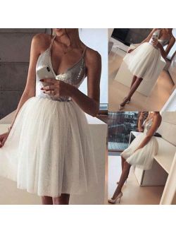 Women Lace Short Dress Cocktail Party Evening Formal Ball Gown Prom Mini Dresses