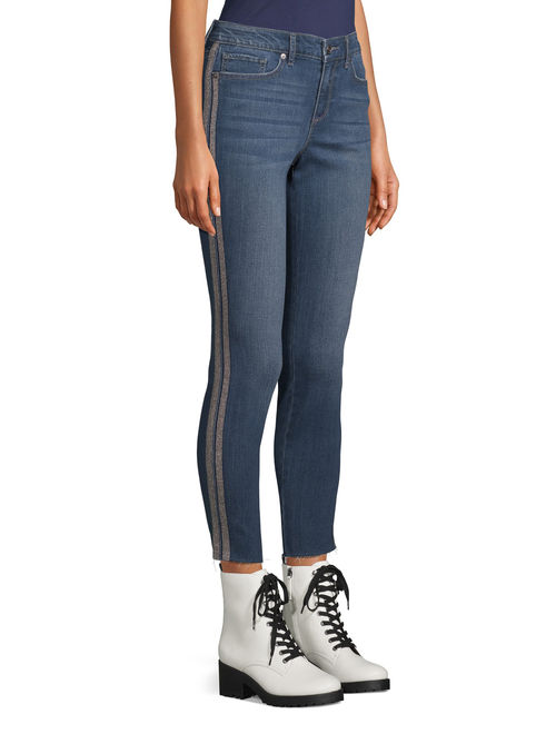 Scoop Ankle Skinny Jean with Gunmetal Stripe Women's