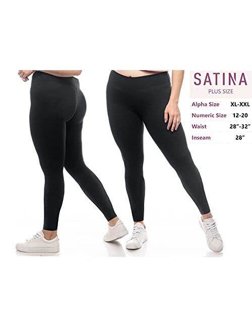 SATINA Super Soft Full Length Opaque Slim High Waisted Leggings