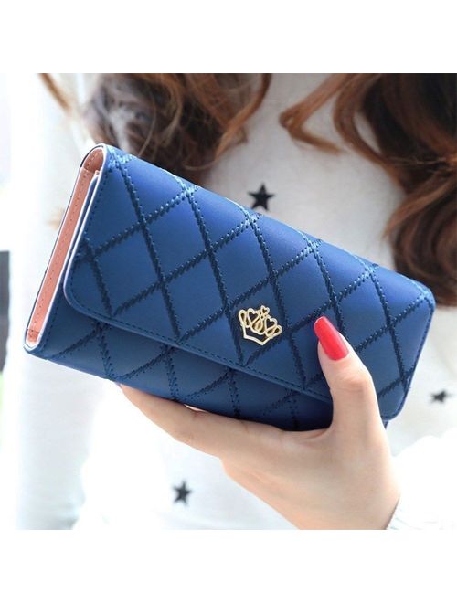 Canis New Fashion Women Purse Wallet Long Card Holder Clutch Leather PU Wallets Crown