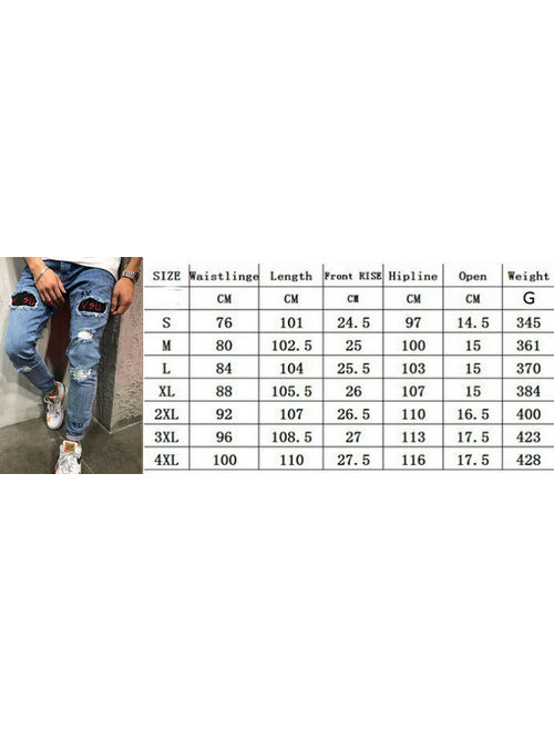 SUNSIOM Mens Boys Skinny Jeans Ripped Slim fit Stretch Denim Distress Frayed Biker Jeans