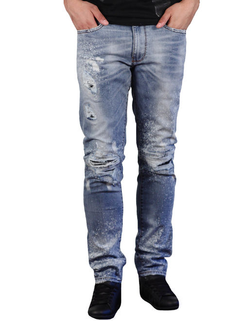 Men's Slim Straight Splatter Aaron Jeans from Jordan Craig Legacy Edition