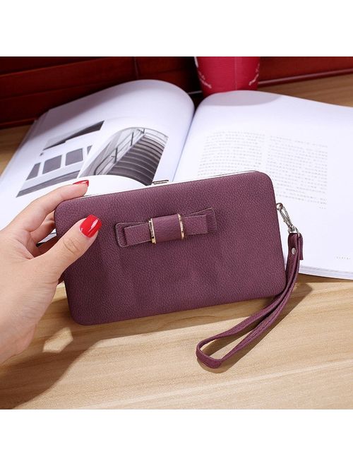 Canis Girl Women Lady Faux Leather Clutch Wallet Long Card Holder Purse Box Handbag Bag