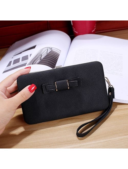 Canis Girl Women Lady Faux Leather Clutch Wallet Long Card Holder Purse Box Handbag Bag