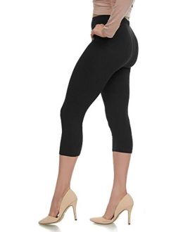 Extra Soft Capri Leggings with High Waist - 20 Colors - Plus