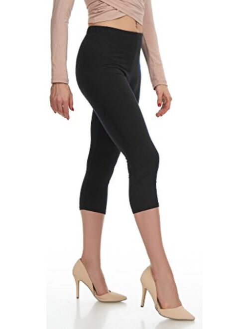 Extra Soft Capri Leggings with High Waist - 20 Colors - Plus