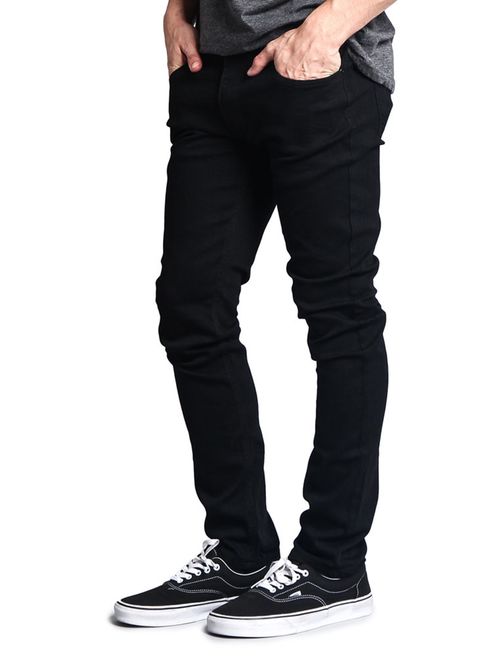 Men's Skinny Fit Stretch Raw Denim Jeans DL1004 - BLACK - 28/32
