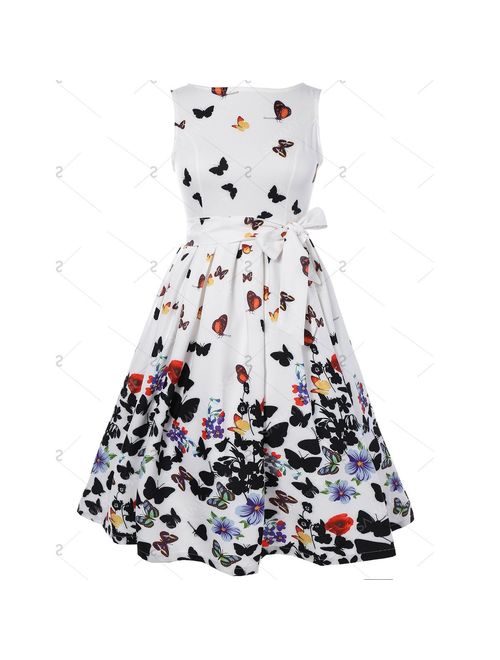 Women's Cap Sleeve Vintage Style 1950s Rockabilly Cocktail Party Swing Dresses
