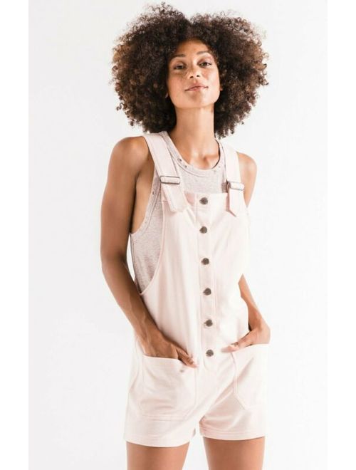 Z Supply Large The Button Front Overall in Peachskin Women's