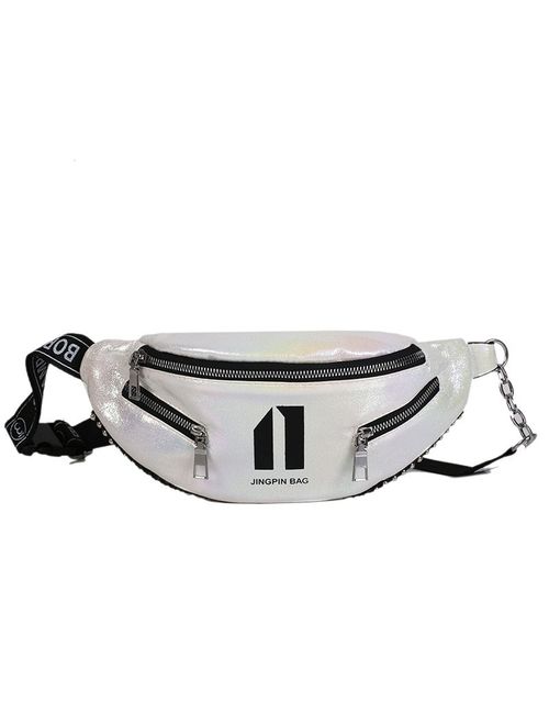 Canis New Style Waist Bag for Women Girl Fanny Pack Shoulder Chest Bum Purse Travel Rivets Punk Stud Tote