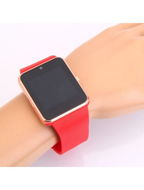 AmazingForLess Red Bluetooth Smart Wrist Watch Phone mate for Android Samsung Touch Screen Blue Tooth SmartWatch with Camera for Adults for Kids (Supports [does not include] SIM+MEMORY 