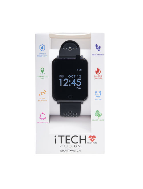 iTech Fusion Smartwatch Black/Gray Perforated