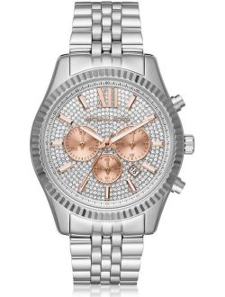 Men's Lexington Crystallized Stainless Steel Watch MK8515