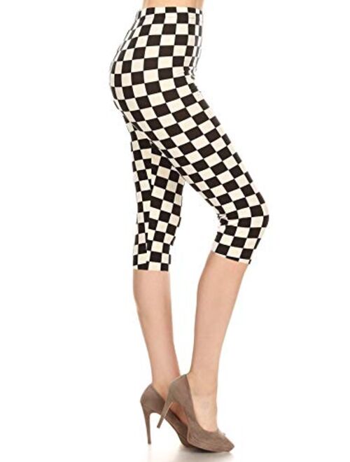 Leggings Depot Capri REG/Plus Fashion Print Leggings Capri BAT1