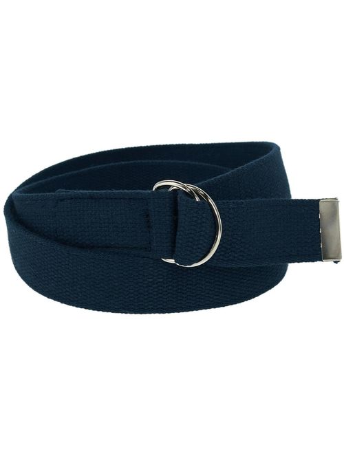 CTM Cotton Web Belt with D Ring Buckle