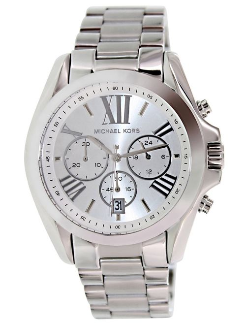 Michael Kors Women's MK5535 Bradshaw Silver Tone Dial Stainless Steel Bracelet Chronograph Watch