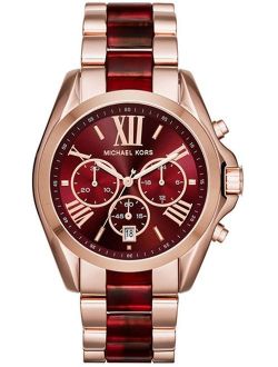 MK6270 Bradshaw Burgundy Red Chronograph Wrist Watch for Women