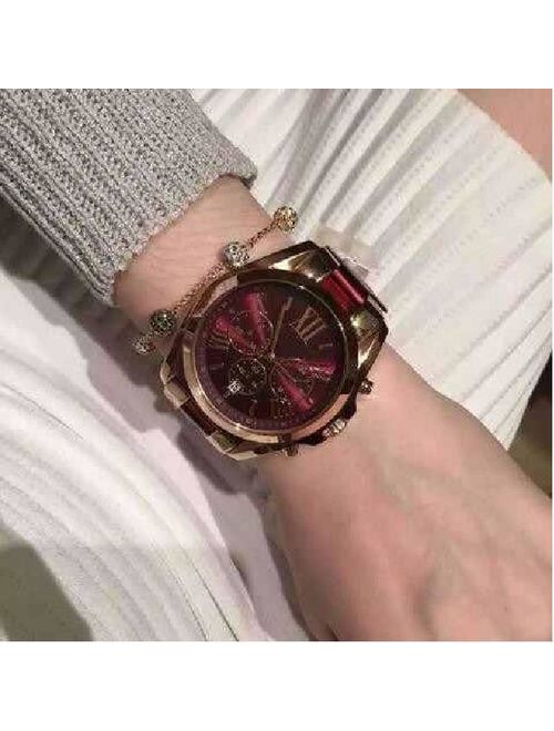 Michael Kors MK6270 Bradshaw Burgundy Red Chronograph Wrist Watch for Women