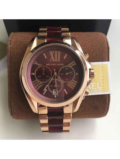 Michael Kors MK6270 Bradshaw Burgundy Red Chronograph Wrist Watch for Women