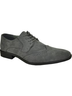 BRAVO/KING-3 Dress Shoe Classic Faux Suede Oxford Leather Lining Gray
