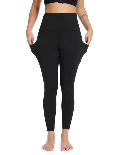 Olacia Yoga Pants for Women with Pockets, High Waisted Yoga Pants Tummy Control Workout Leggings