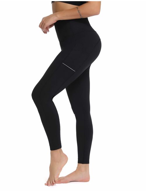Olacia Yoga Pants for Women with Pockets, High Waisted Yoga Pants Tummy Control Workout Leggings