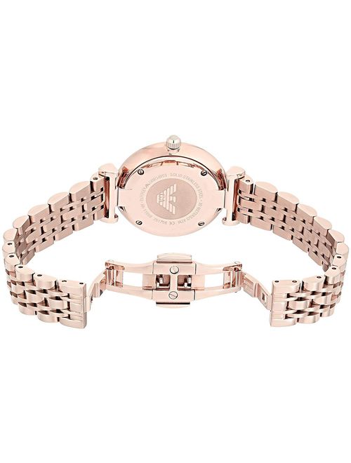 Emporio Armani Women's Gianni T-Bar Rose-Gold Stainless Steel Watch AR11059
