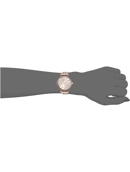 Emporio Armani Women's Gianni T-Bar Rose-Gold Stainless Steel Watch AR11059