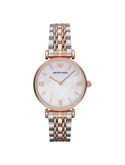 Women's Retro Mother of Pearl Two-Tone Stainless Steel Watch AR1683