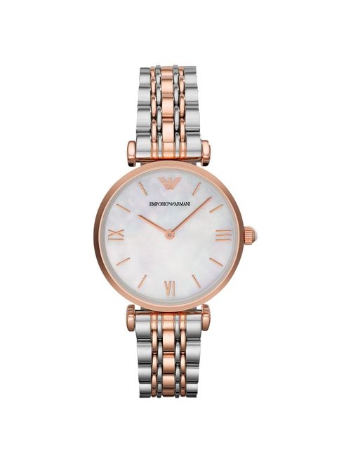 Emporio Armani Women's Retro Mother of Pearl Two-Tone Stainless Steel Watch AR1683