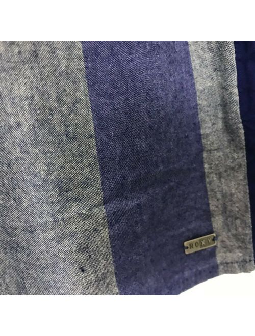 NWT Roxy Romp Around Womens Small Blue Striped Skort Romper Sleeveless Open Back