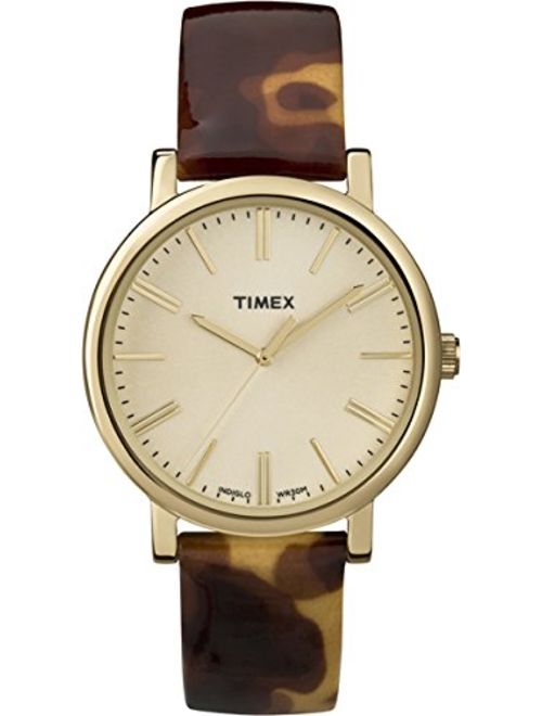 Timex T2P237 Originals Ladies Tortoise Gold Classic Round Watch