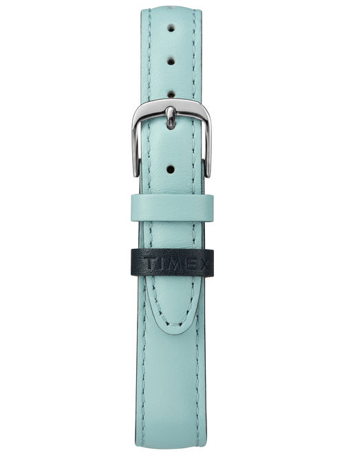Timex Women's Easy Reader Small Blue/Silver-Tone Watch, Leather Strap