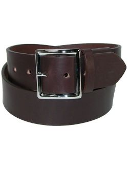 Men's Big and Tall Leather Garrison Belt with Hidden Elastic
