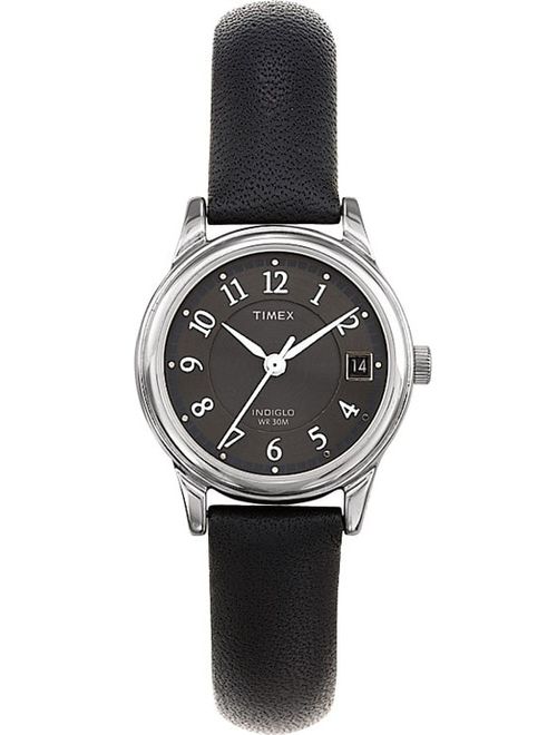 Timex Women's Porter Street Watch, Black Leather Strap