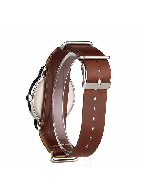 Timex Weekender 40 Watch, Brown Double-Layered Leather Slip-Thru Strap