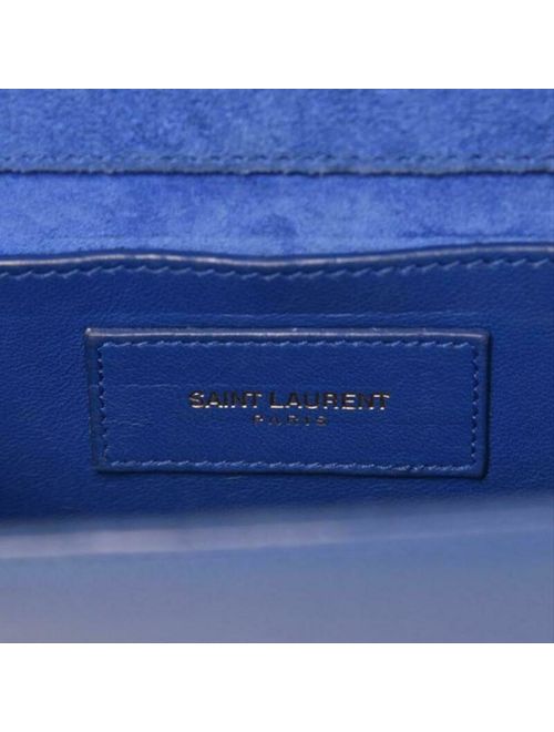 Yves Saint Laurent Saint Laurent Monogram Kate Chain Small Blue Leather Cross Body Bag