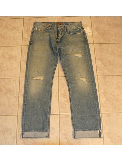 Lucky Brand 121 Selvedge Mens Slim Straight Jeans MADE IN USA $168 NEW sz 34x32
