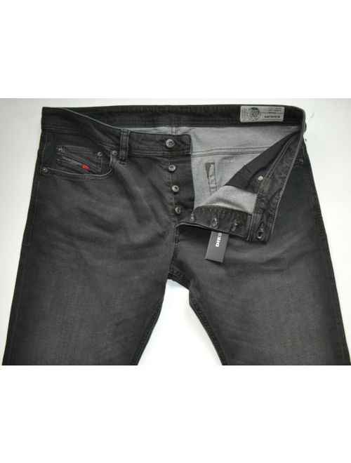 NWT $208 Diesel Contemporary REGULAR SLIM-STRAIGHT Faded Black Jeans