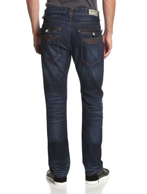 Jimmy Taverniti Selvedge Denim Mens Low Rise Slim Straight Jeans $188 NEW 34