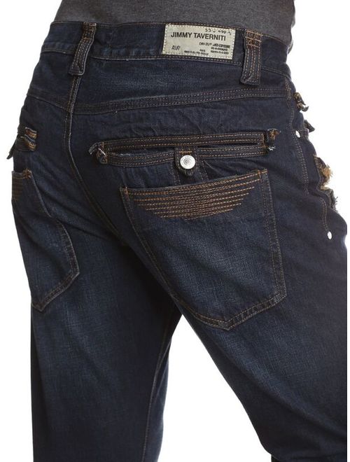 Jimmy Taverniti Selvedge Denim Mens Low Rise Slim Straight Jeans $188 NEW 34