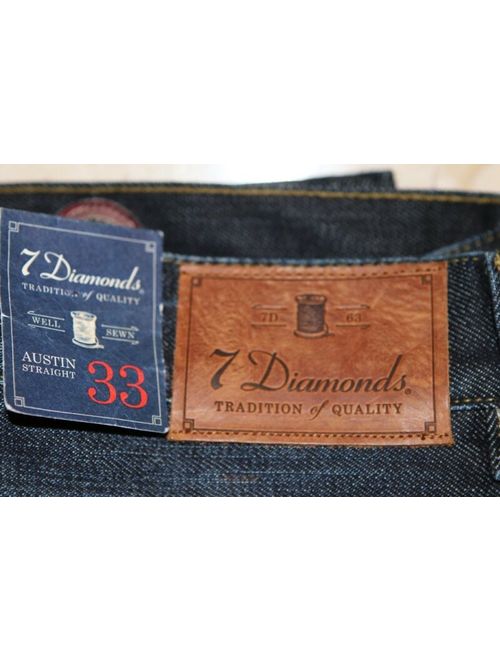 7 Diamonds Austin Selvedge Denim Mens Straight Leg Jeans Indigo NEW 33x34