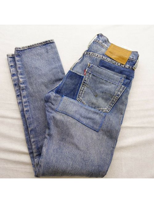 New Levi's Sz 29 x 32 Mens 512 Patched Slim Fit Tapered Vintage Blue Denim Jeans